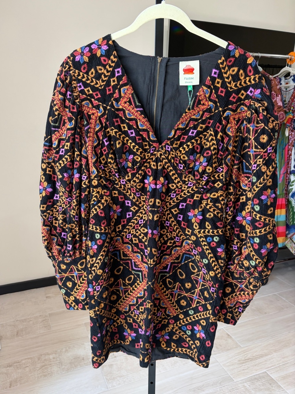 Farm Rio: Embroidered Corduroy
Puff Sleeve Mini Dress - Picture 12 of 15